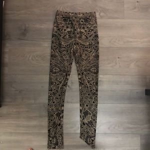 Alexander McQueen leggings black and gold/tan
